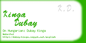 kinga dubay business card